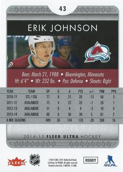 2014-15 Ultra #43 Erik Johnson Back