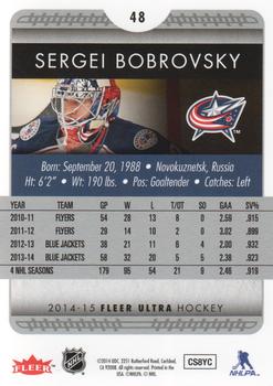 2014-15 Ultra #48 Sergei Bobrovsky Back