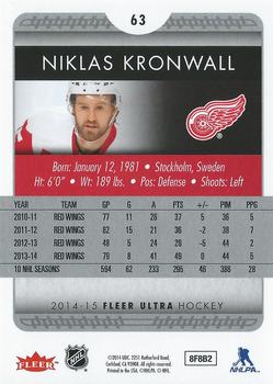 2014-15 Ultra #63 Niklas Kronwall Back