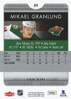 2014-15 Ultra #89 Mikael Granlund Back