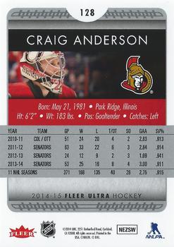 2014-15 Ultra #128a Craig Anderson Back
