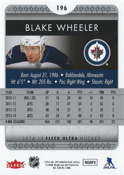 2014-15 Ultra #196 Blake Wheeler Back