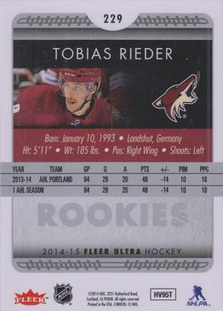 2014-15 Ultra #RR229 Tobias Rieder  Back