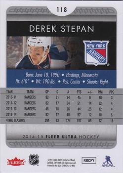 2014-15 Ultra #118b Derek Stepan Back