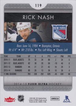 2014-15 Ultra #119b Rick Nash Back
