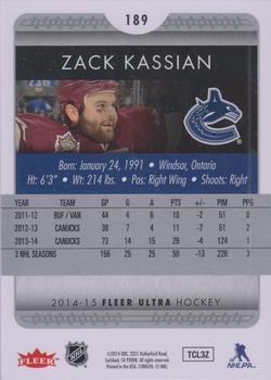 2014-15 Ultra #189b Zack Kassian Back