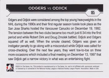 2013-14 In The Game Decades 1990s - Gold #185 Jeff Odgers / Gino Odjick Back