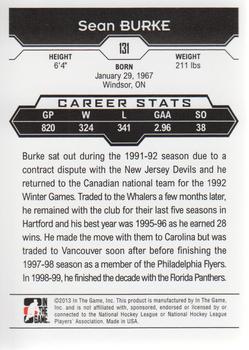 2013-14 In The Game Decades 1990s - Gold #131 Sean Burke Back