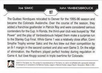 2013-14 In The Game Decades 1990s - Gold #197 Joe Sakic / John Vanbiesbrouck Back