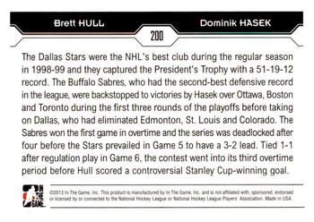 2013-14 In The Game Decades 1990s - Gold #200 Brett Hull / Dominik Hasek Back