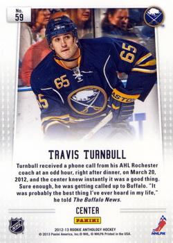2012-13 Panini Rookie Anthology - Prizm Rookie #59 Travis Turnbull Back