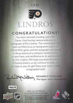 2011-12 Upper Deck Ultimate Collection - Ultimate Jerseys Autographs #UJ-EL Eric Lindros Back