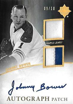 2011-12 Upper Deck Ultimate Collection - Ultimate Patches Autographs #UJ-JB Johnny Bower Front