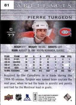 2014-15 Upper Deck Artifacts #81 Pierre Turgeon Back