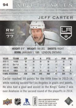 2014-15 Upper Deck Artifacts #94 Jeff Carter Back