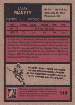 2009-10 In The Game 1972 The Year In Hockey #114 Larry Mavety Back
