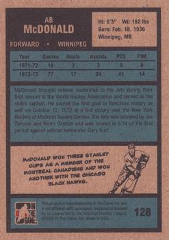 2009-10 In The Game 1972 The Year In Hockey #128 Ab McDonald Back