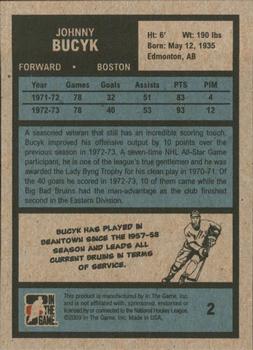 2009-10 In The Game 1972 The Year In Hockey #2 Johnny Bucyk Back
