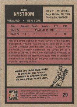 2009-10 In The Game 1972 The Year In Hockey #29 Bob Nystrom Back