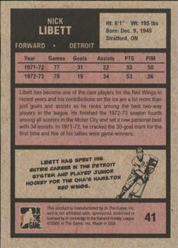 2009-10 In The Game 1972 The Year In Hockey #41 Nick Libett Back