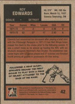 2009-10 In The Game 1972 The Year In Hockey #42 Roy Edwards Back