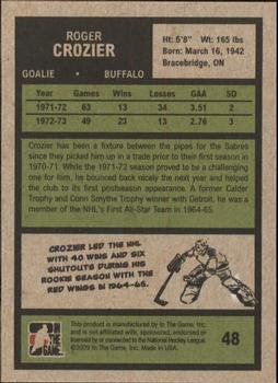 2009-10 In The Game 1972 The Year In Hockey #48 Roger Crozier Back