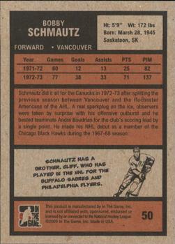 2009-10 In The Game 1972 The Year In Hockey #50 Bobby Schmautz Back