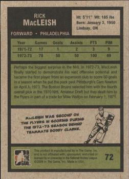 2009-10 In The Game 1972 The Year In Hockey #72 Rick MacLeish Back
