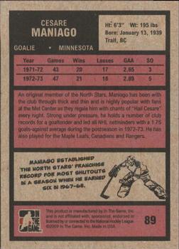 2009-10 In The Game 1972 The Year In Hockey #89 Cesare Maniago Back