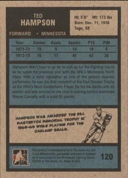 2009-10 In The Game 1972 The Year In Hockey #120 Ted Hampson Back