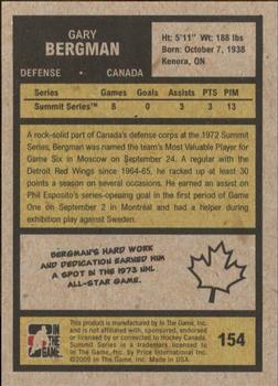 2009-10 In The Game 1972 The Year In Hockey #154 Gary Bergman Back