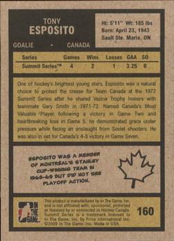 2009-10 In The Game 1972 The Year In Hockey #160 Tony Esposito Back