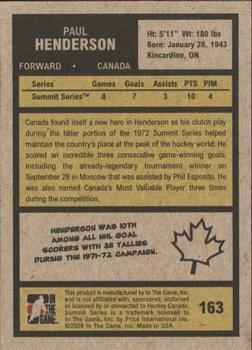 2009-10 In The Game 1972 The Year In Hockey #163 Paul Henderson Back