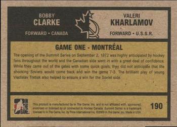 2009-10 In The Game 1972 The Year In Hockey #190 Valeri Kharlamov / Bobby Clarke Back