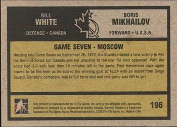 2009-10 In The Game 1972 The Year In Hockey #196 Bill White / Boris Mikhailov Back