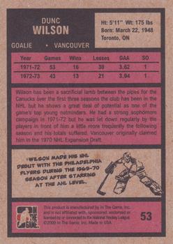 2009-10 In The Game 1972 The Year In Hockey #53 Dunc Wilson Back
