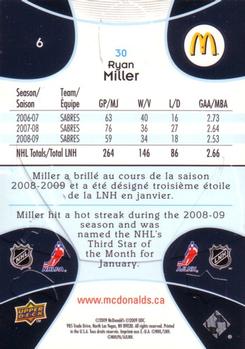 2009-10 Upper Deck McDonald's #6 Ryan Miller Back