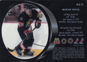 1998-99 Upper Deck Ice McDonald's #McD 23 Marian Hossa Back