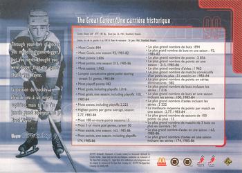 1999-00 Upper Deck Retro McDonald's #NNO Wayne Gretzky The Great Career Back