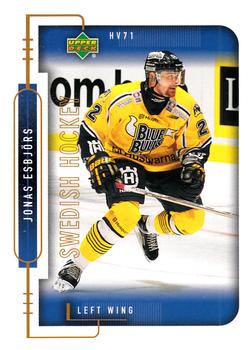 1999-00 Upper Deck Swedish Hockey League #93 Jonas Esbjörs Front