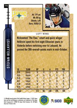 1999-00 Upper Deck Swedish Hockey League #114 Stefan Hellkvist Back