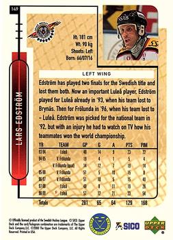 1999-00 Upper Deck Swedish Hockey League #149 Lars Edstrom Back