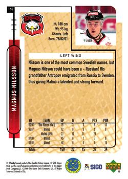 1999-00 Upper Deck Swedish Hockey League #162 Magnus Nilsson Back