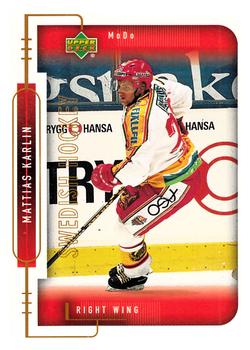 1999-00 Upper Deck Swedish Hockey League #184 Mattias Karlin Front
