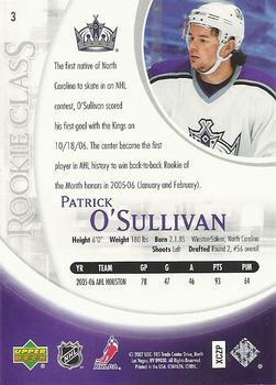 2006-07 Upper Deck Rookie Class Box Set #3 Patrick O'Sullivan  Back