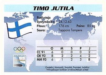 1994 Semic Jääkiekkokortit Keräilysarja (Finnish) #5 Timo Jutila Back