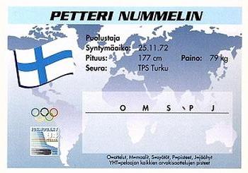 1994 Semic Jääkiekkokortit Keräilysarja (Finnish) #12 Petteri Nummelin Back