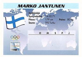 1994 Semic Jääkiekkokortit Keräilysarja (Finnish) #32 Marko Jantunen Back