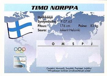 1994 Semic Jääkiekkokortit Keräilysarja (Finnish) #48 Timo Norppa Back