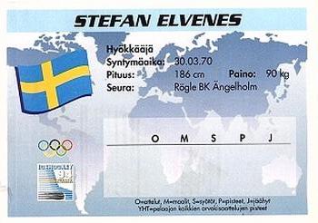 1994 Semic Jääkiekkokortit Keräilysarja (Finnish) #76 Stefan Elvenes Back